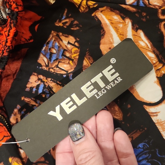 Yelete Women's Multicolor Patterned Leggings Size L! New With Tags! - Picture 4 of 9